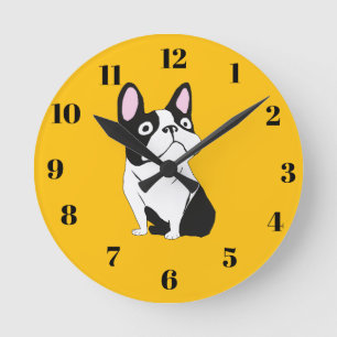 Relógio Redondo Cachorro fofo, amarelo