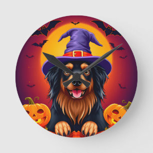 Relógio Redondo Cachorro fofo de Halloween