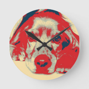 Relógio Redondo Cachorro inglês spaniel, Cachorro, Cachorro