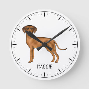 Relógio Redondo Cachorro Leão Marrom Fofo Rhodesian Ridgeback Com