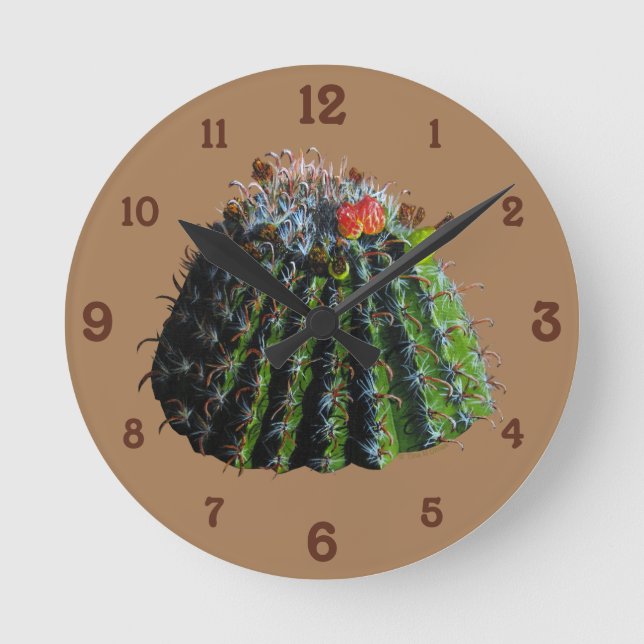 Relógio Redondo Cactus Acrylic Wall Clock (Frente)
