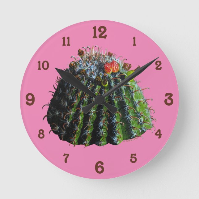 Relógio Redondo Cactus Acrylic Wall Clock (Frente)