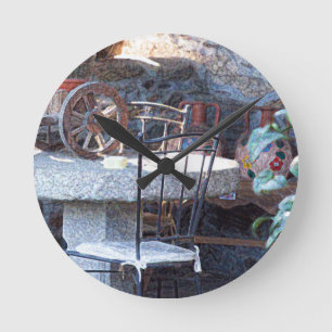 Relógio Redondo Cactus Espanhol Ainda Vida