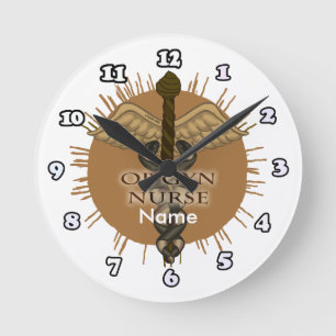 Relógio Redondo Caduceus OB Gyn Nurse clock