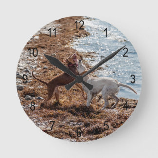 Relógio Redondo Cães na praia
