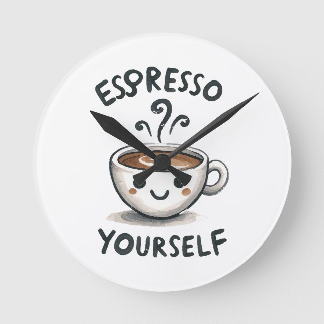 Relógio Redondo Café Espresso Yourself (Frente)
