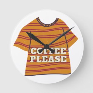Relógio Redondo café por favor