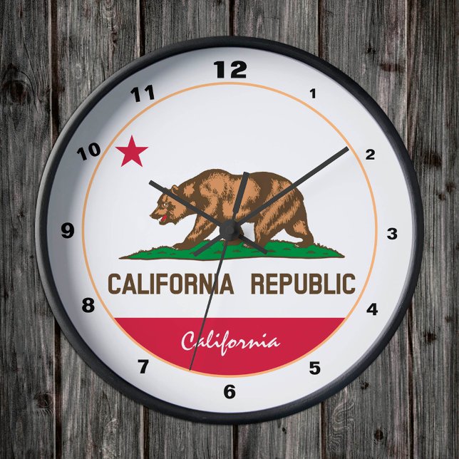 Relógio Redondo California Flag & California fashion /design USA (Criador carregado)