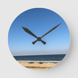 Relógio Redondo Calm chic modern beach water blue sky wall clock