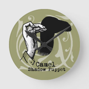 Relógio Redondo Camel Hand Puppet Shadow Games Vintage
