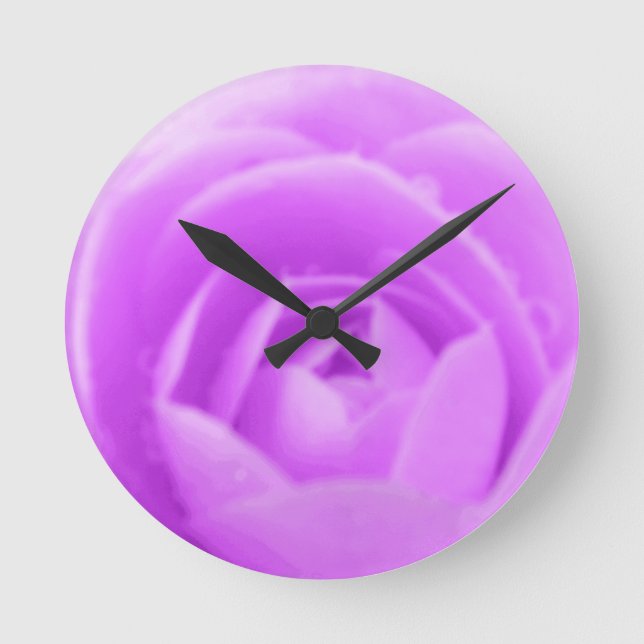 Relógio Redondo Camellia Purple Wall Clock (Frente)