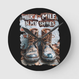Relógio Redondo Caminhar um monte em meus Calçados - Russo Inspira