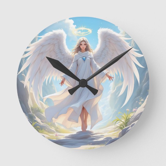 Relógio Redondo Caminho da Graça: Anjo da Ascensão Pacífica (Frente)