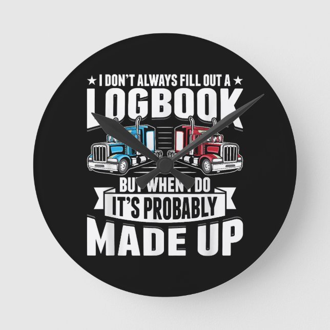 Relógio Redondo Caminhoneiro Engraçado Caminhão-Caminhoneiro (Frente)