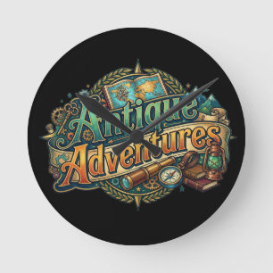 Relógio Redondo Camisas Gráficas Antique Adventures – Explorador V