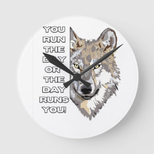 Relógio Redondo Camiseta de Citação Motivacional de Lobo - Você Co