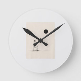 Relógio Redondo Camiseta de Filosofia | Arte Existencial Minimalis