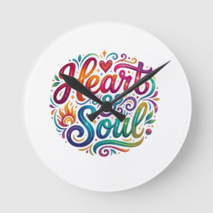 Relógio Redondo Camiseta Heart & Soul – Amor Inspirador & Paixões