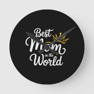 Relógio Redondo Camiseta Melhor Mãe do Mundo Mulheres Melhor Mãe d