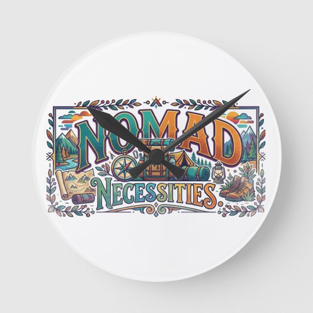 Relógio Redondo Camiseta Nomad Necessities (Frente)