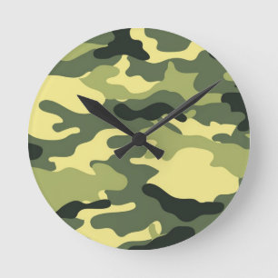 Relógio Redondo Camo Camping Hunting Green Camouflage