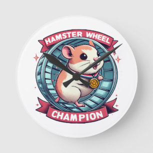 Relógio Redondo Campeão da Roda de Hamster
