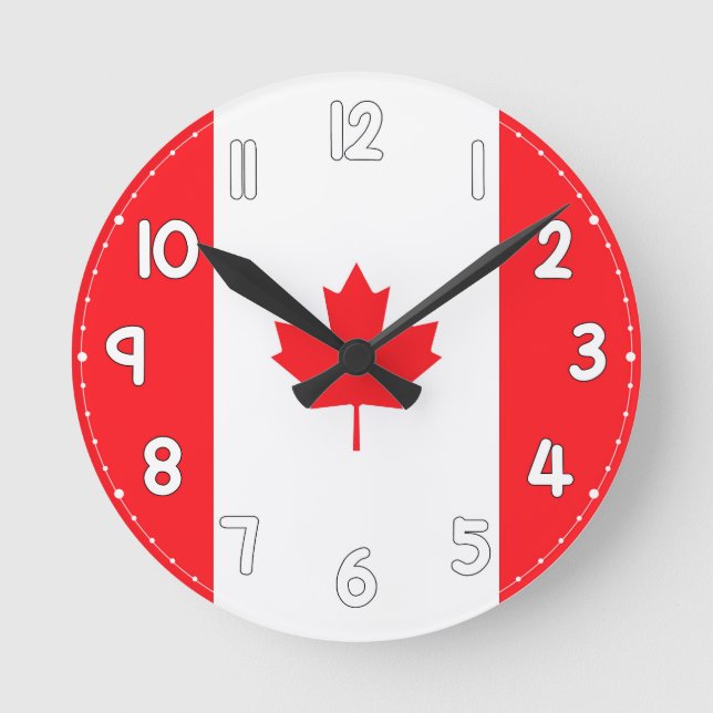 Relógio Redondo Canadian Flag Wall Clock - Flag of Canada (Frente)