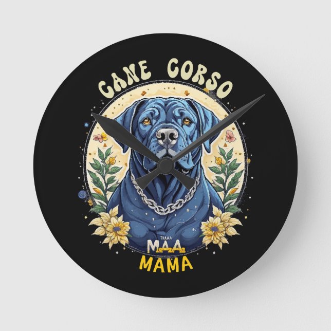 Relógio Redondo Cane Corso Mamãe (Frente)