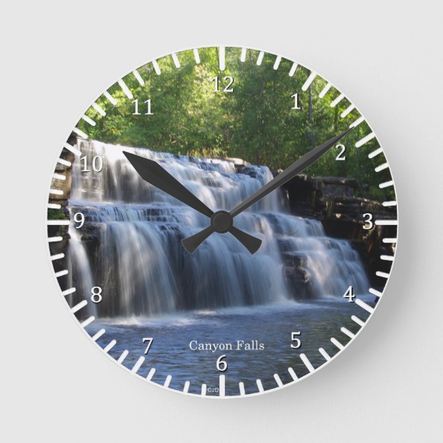 Relógio Redondo Canyon Falls Clock (Frente)