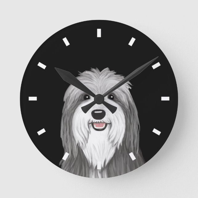 Relógio Redondo Cão Cartoon Collie (Frente)