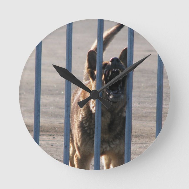 Relógio Redondo Cão do descascamento (Frente)
