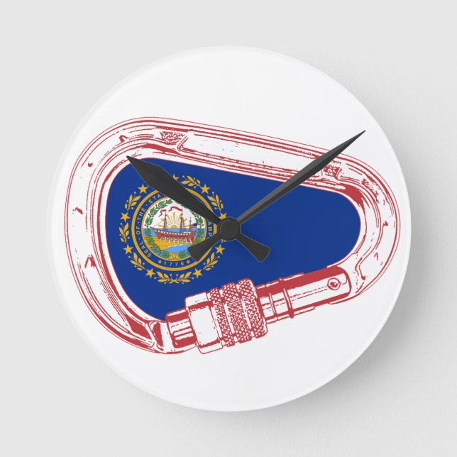 Relógio Redondo Carabineiro de subida da bandeira de New Hampshire (Frente)
