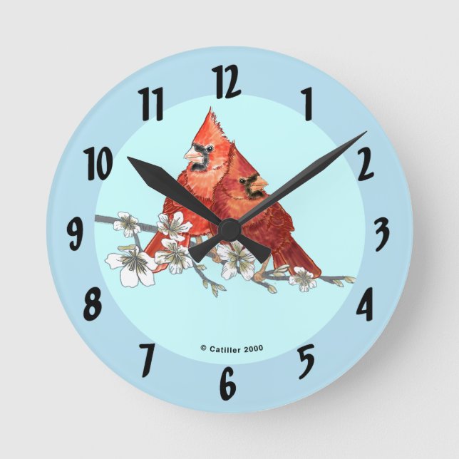 Relógio Redondo Cardinals Branch Clock (Frente)
