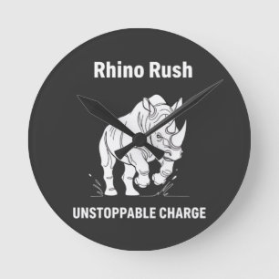 Relógio Redondo Carga Irrefreável do Rhino Rush Minimalista BRANCO