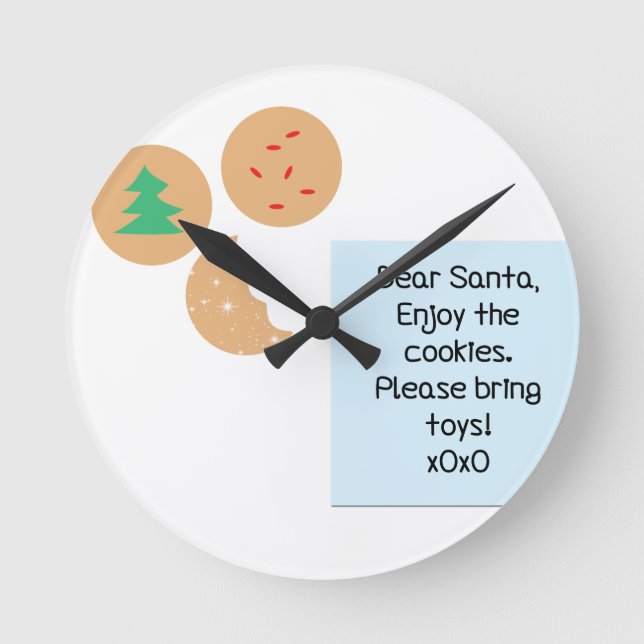Relógio Redondo Caros Papais noeis - Traga Brinquedos (Frente)