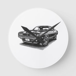 Relógio Redondo Carro Americano Clássico Musculoso Retro Vintage 6