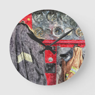 Relógio Redondo Carro de bombeiros americano