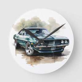 Relógio Redondo Carro Muscular Clássico
