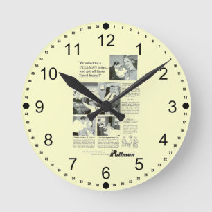 Relógio Redondo Carro-Vedante Pullman para Viagem de Comboio da No