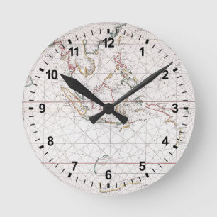 Relógio Redondo Carta do Mar a Leste da Índia Indonésia