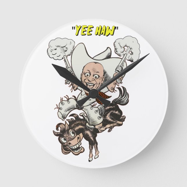 Relógio Redondo Cartografia pistolas fotografadas a cavalo (Frente)