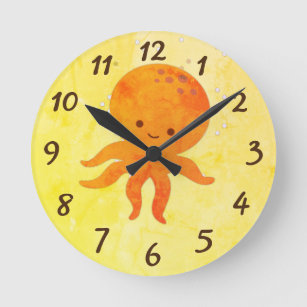 Relógio Redondo Cartoon de polvo de bebê bonito