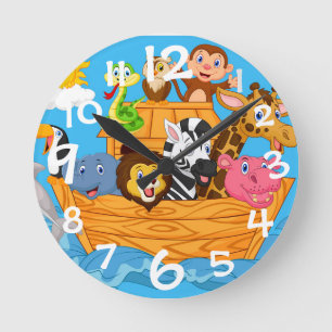Relógio Redondo Cartoon Kids Wall Clock de Noah