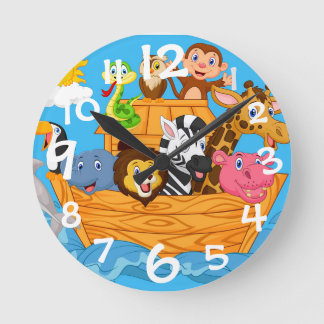 Relógio Redondo Cartoon Kids Wall Clock de Noah