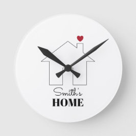 Relógio Redondo Casa com Coração de Smith