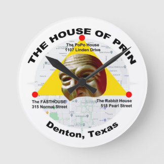 Relógio Redondo Casa de Prin Fasthouse Cobits PoPo Denton Texas