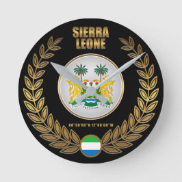 Relógio Redondo Casaco de armas da Serra Leoa