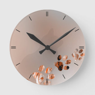 Relógio Redondo Castanho Brilho de Gata