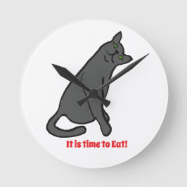 Relógio Redondo Cat Wall Clock