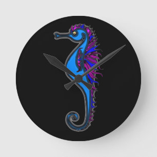 Relógio Redondo Cavalo-marinho engraçado